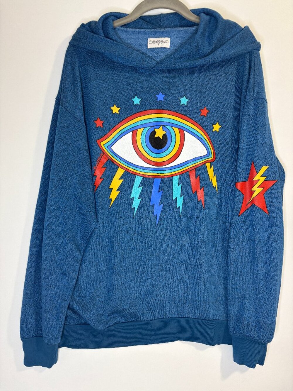 Lauren Moshi Harmony Rainbow Lightning Eye Hoodie Riptide & Stellar Large